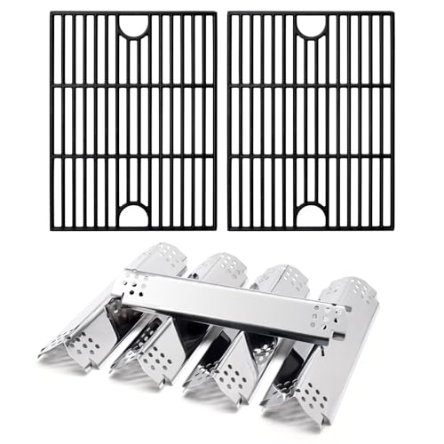 Adviace Replacement Parts for Nexgrill 720-0888S 720-0888N 720-0888 5 Flame Tamers and Grill Grates for Nexgrill 720-0888N 720-0888 720-0888S 5 Burner Gas Grill Models