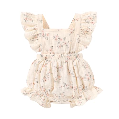 Happy Town Newborn Baby Girl Clothes Infant Summer Romper Sleeveless Floral Cute Outfits One Piece Jumpsuit Bodysuit