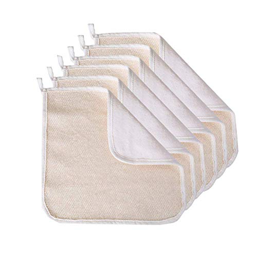 Mofuiry 6 Pack Exfoliating Face Body Wash Cloth Towel, Soft-Weave Scrub Towel Beauty Skin Home Massage Bath Cloth for Skin Care, Shower Scrubber
