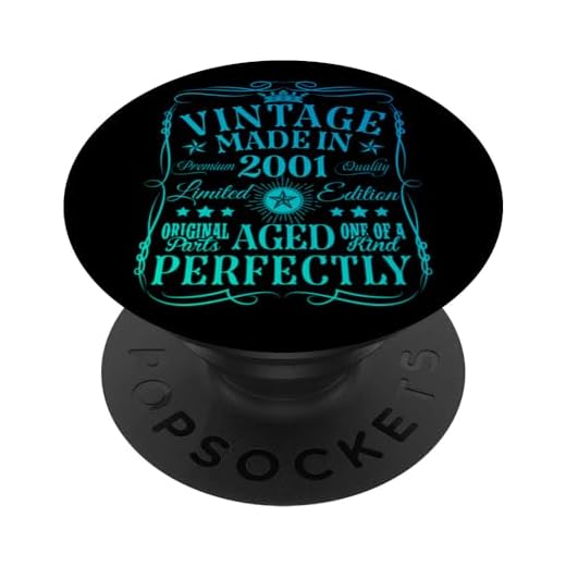 Decoraciones vintage de cumpleaños número 23 vintage 2001 23 cumpleaños PopSockets PopGrip Intercambiable