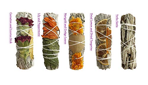 image for TOMOKO White Sage Smudge Kit - 4 White Sage with Carnation, Licorice S