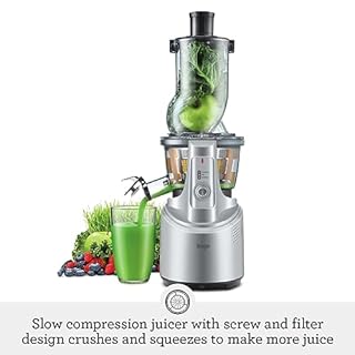 Sage - The Big Squeeze - Slow Juicer, Extracts Maximum Quantity of Fresh Juice - 1.5L Jug, Silver