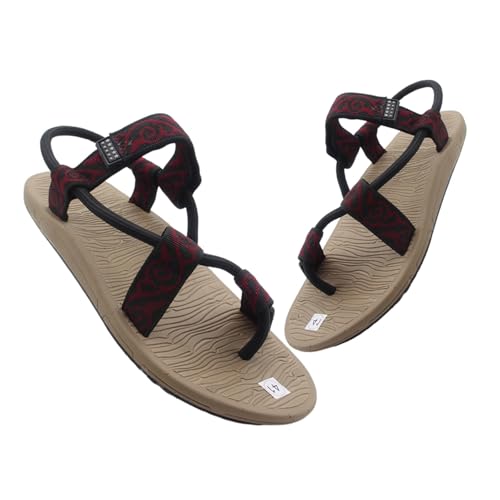 Mens Adjustable Strap Sandals, Men's Summer Breathable Adjustable Cross Strap Bunion Corrector Sandals, Comfy Orthopedic Flat Open Toe Flip Flops, for Dad Men Grandpa, Hallux Valgus