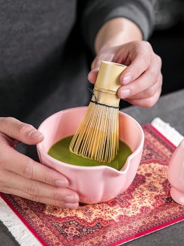 Set tradicional de matcha con 7 piezas y estuche rosa miniatura 4