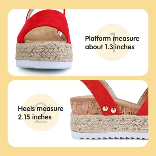 Image of PANDANINJIA Girls Sandals Wedge Platform Espadrille Open Toe Summer Little Big Kid Flower Girl Heels Dress Shoes