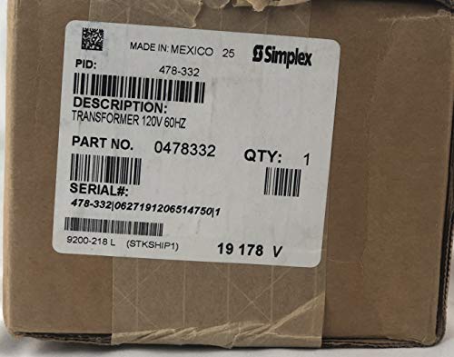 Simplex 478-332 Fire Alarm Control Panel Power Transformer 120V 60HZ - Thumbnail 5