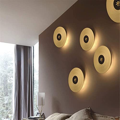 Aplique de pared LED circular dorado para iluminar pasillos oscuros 2