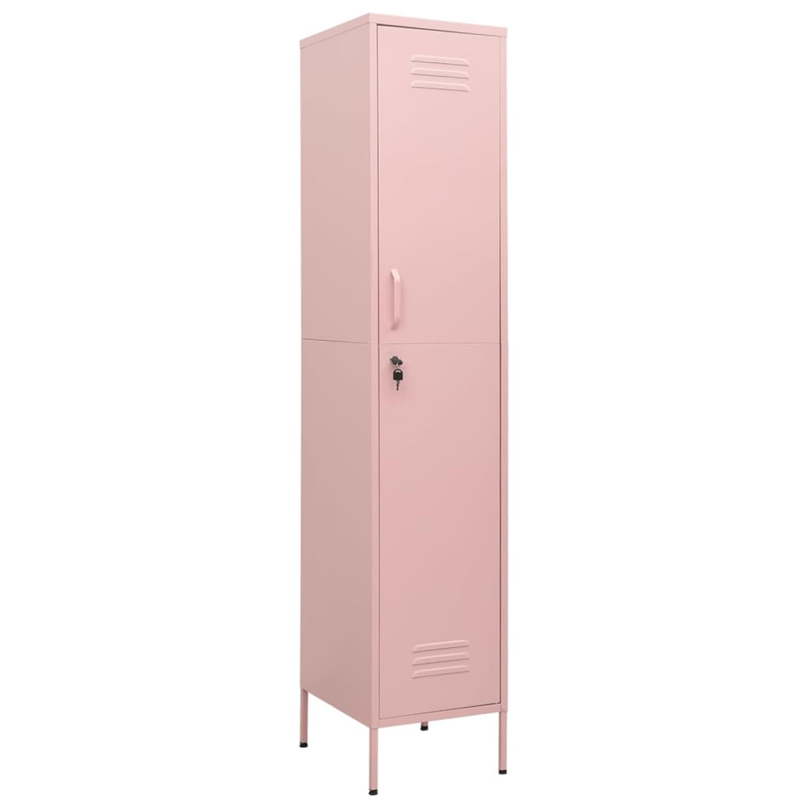 Homgoday Schließfachschrank Metallschrank Lagerschrank mit 4 Einlegeböden Aktenschrank Schrank Bücherschrank Standschrank Spind Schrank Rosa 35x46x180 cm Stahl