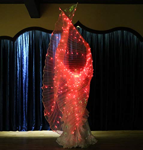 Led Isis Wings Carnival Halloween Shows Belly Dance Isis Wings Costume For Edc(Wings With Sticks, Red) #TOP4