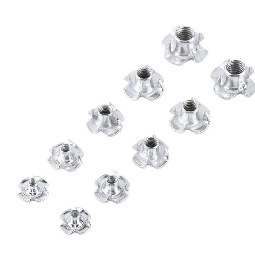 25 Dadi A T M10 X 13mm | Acciaio Zincato Con Design A 4 Denti | Per Legno E Plastica - Foto 2