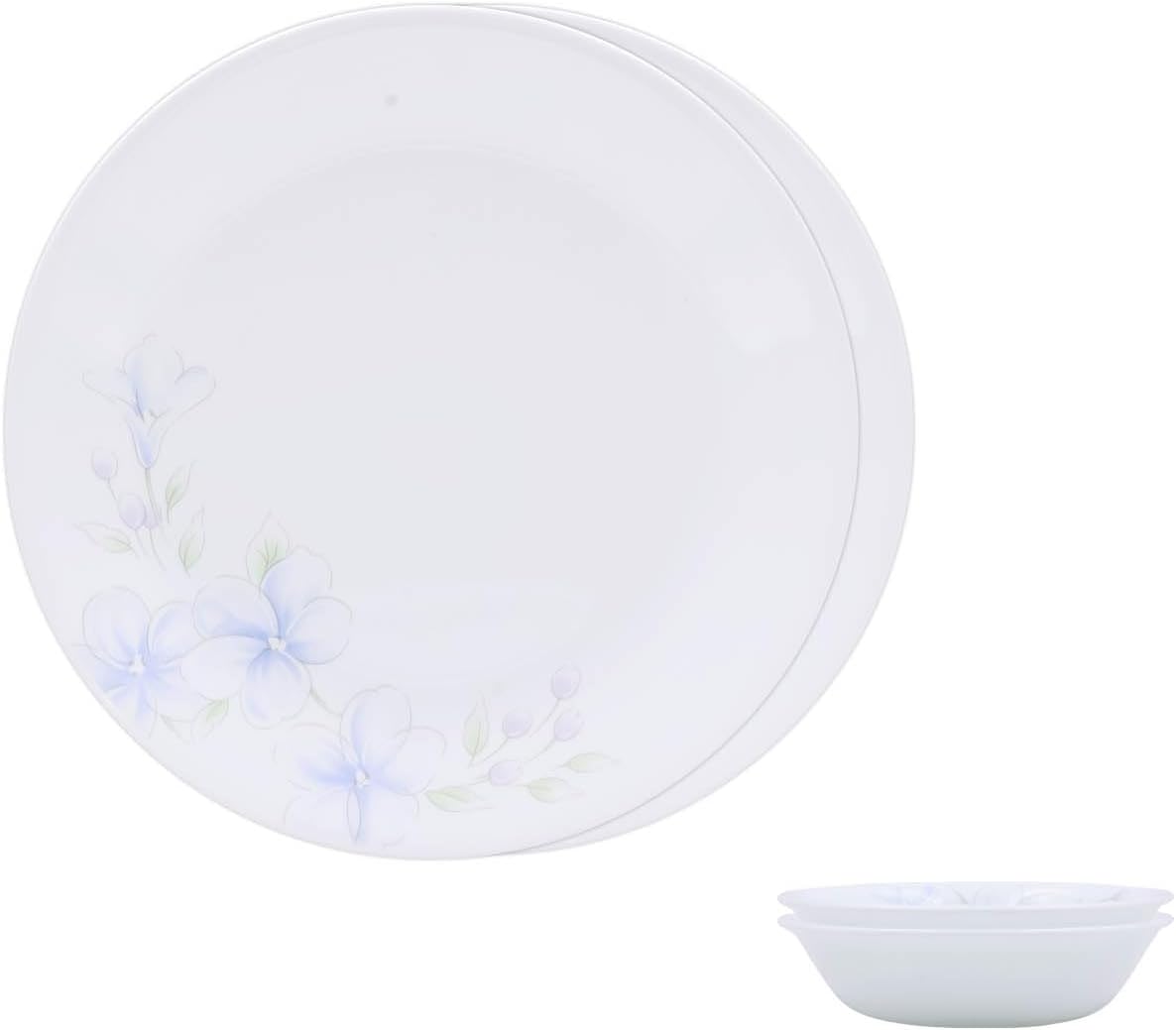 Corelle Lapinue1-4 Pcs Bachelor Set (VDB) | for Family of 2| Break & Chip Resistant | Lightweight & Durable | Microwave & Dishwasher Safe