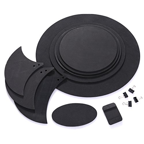 10pcs Bass Snare Drum Sound Off Mute Silencer Drumming Rubber Practice Pad Set Five Drums and Three Cymbals Jazz Drum Silencer Pad