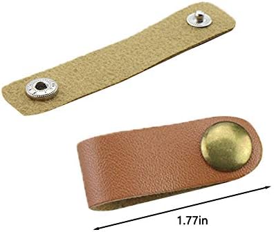 12Pcs Reusable Leather Cable Straps Cable Earphone Cord Management Ties for Computer TV Electronics Brown and Black