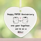 1st Wedding Anniversary Plaque Ornament 1 Year Together Happy Paper Anniversary...