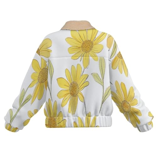 Sudadera grueso suave de peluche para mujer chaqueta de forro polar abrigo de flores retro 6