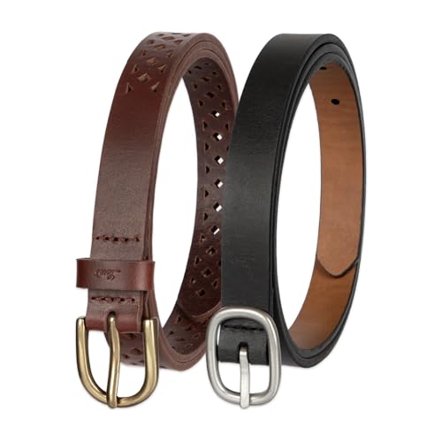 Levi's Women's 2-Pack Leather Set – Classic Fashion Belts for Jeans, Dresses & Everyday Wear2