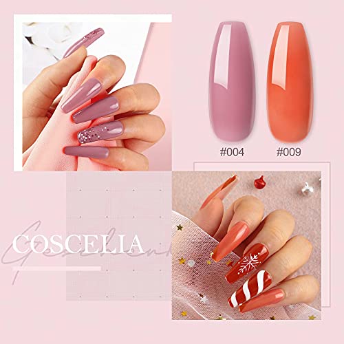 Coscelia Schnell Aufbau Gel Set 4 Farben Nagelverlängerung uv Nagelset 36W UV +LED Nagellampe Quick Extension Building… – Bild 5