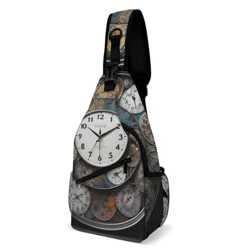 Mochila deportiva Clock Art tipo bandolera para adultos