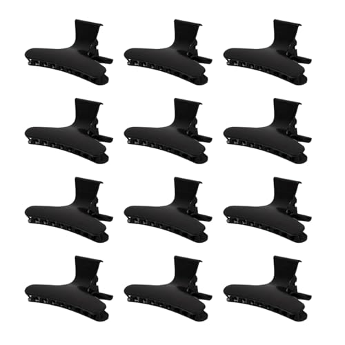12 PCS hairdresser clips butterfly hair clips Salon Hairdresser butterfly clips Hair Styling Accessories black hair clips for Women Girls(Black)