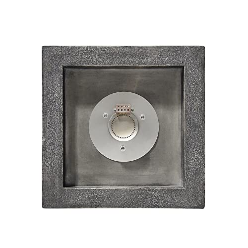 Casainc Propane Gas Fire Pit 30,000 Btu Outdoor Firepit 18 X 25 Inchs Square Column Fire Table Garden Slate Rock Fire Pit, Lava Rocks, Waterproof Cover, Csa Certification-Gray #TOP6