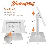 Stojak zabezpieczający przed kradzieżą do tabletu – stojak na biurko do iPada, kiosk, z zamkiem i mechanizmem klawiszy, obrót o 90° nachylenie o 75° - iPad, iPad Air, iPad Pro, Samsung Galaxy Tab A