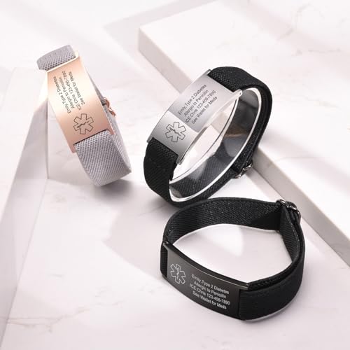VNOX Penicillin Allergy Medical Alert Bracelets for Men Patients Stainless Steel Emergency Bracelets Wristbandersonalized Mens Life Health Alert Bracelet by VNOX - Used condition - Image 8
