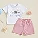 Gureui Toddler Baby Boy Birthday Outfit Short Sleeve Party Animal Shirt Shorts Infant Summer Clothes (A White Birthday Boy, 3-4T)
