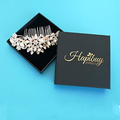 Hapibuy-Rose-Gold-Wedding-Hair-Comb-Pearl-Crystal-Bridal-Hair-Accessories-For-Bride-and-Bridesmaid