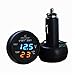 Produktbild 3in1 Digital Voltmeter Thermometer 12 / 24V Zigarettenanzünder USB Car (Blau)