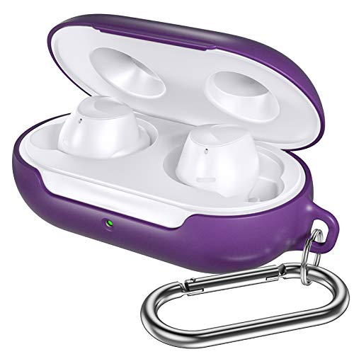 Witzon Earbuds Case Cover for Samsung Galaxy Buds Plus Case (2020)/ Galaxy Buds Case (2019), Hard PC Shockproof Protective Skin for Galaxy Buds+ with Carabiner Keychain,Wireless Charging - Plum