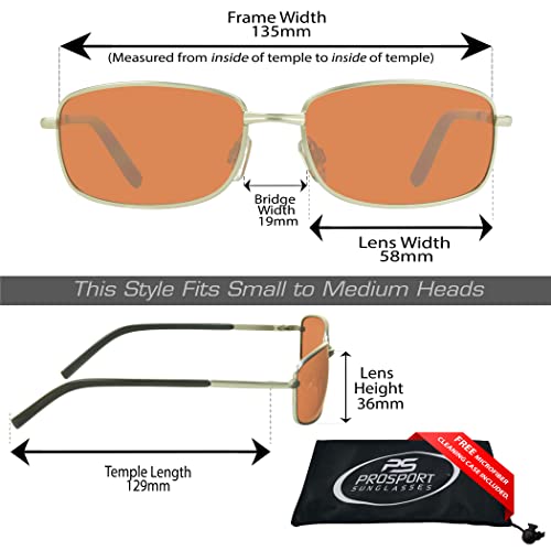 Image of proSPORT Blue Light Blocking Sunglasses - HD Copper Amber Metal Aviator Reduce Eye Strain Better Sleep