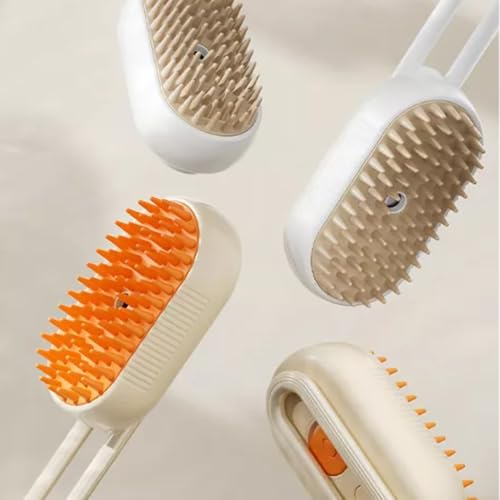 Escova 3 em 1 Massageadora – Escova a vapor para pets, ideal para cães e gatos, com alça dobrável. P