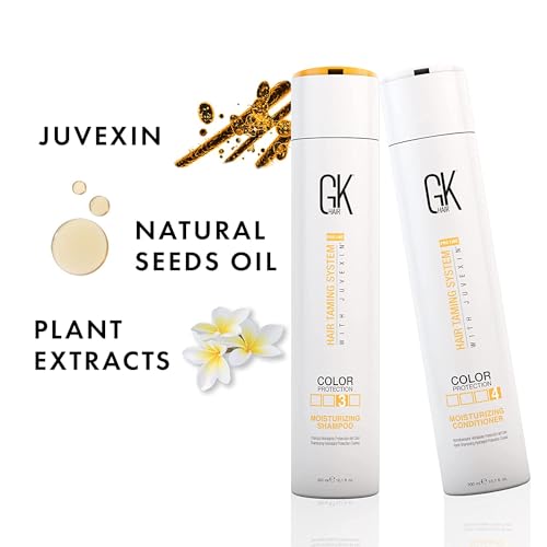 GK HAIR Global Keratin Moisturizing Shampoo and Conditioner Duo 300ml Hydrating Formula for Normal to Dry Hair Colour Protection Infused with Keratin Healthier Sulfate Paraben Free Suitable Men Women - Image 4