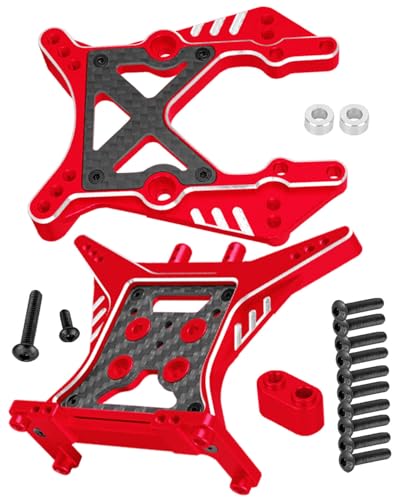 RCYouHott RC Front Rear Shock Tower Shock Mounts Upgrades Part for ECX 1/10 2WD Ruckus,Axe,Brutus,Circuit,AMP MT,AMP DB,AMP Crush,K&N Torment,Aluminum Front Rear Shock Tower Shock,Red