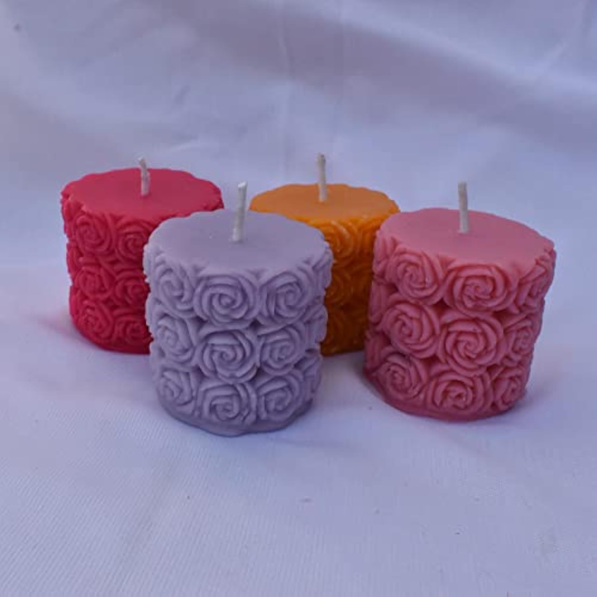 VGroot Rose Round Pillar Scented Candle (4 Pack Combo)