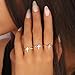 Punhem Gold Cross Statement Rings for Women 14K Gold Silver Tone Non Tarnish Cute Band High Polished Smooth Comfort Fit Size 5-10