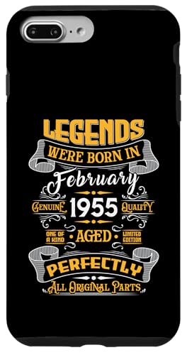 Legend February 1955 Vintage 71st Birthday Tees Made in 1955 �X�}�z�P�[�X iPhone 7 Plus/8 Plus �p
