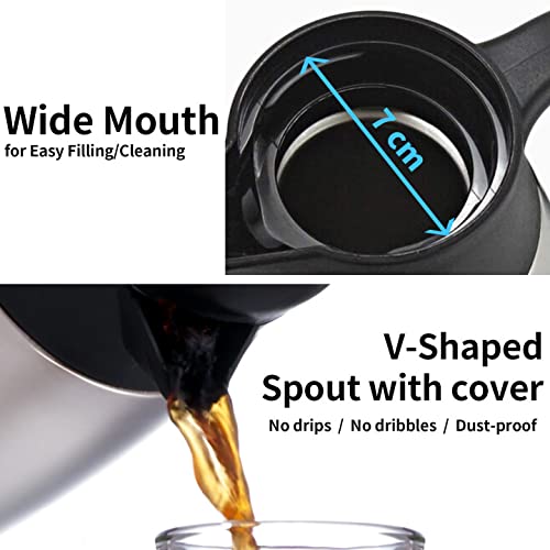 Luvan 2L Thermal Carafe,304 18/10 Stainless Steel Double Walled Vacuum Insulated Coffee Carafe Jugs with Press Button Top Keep BPA Free,for Coffee,Tea,Beverage - Image 2
