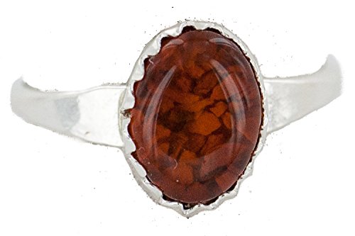 .925 Sterling Silver Navajo Certified Authentic Handmade Natural Amber Native American Ring Size 3