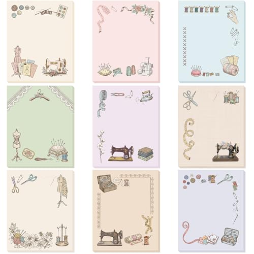 Notes adhésives mignonnes Sabary lot de 9 blocs format 8,9x10 cm pour école et bureau