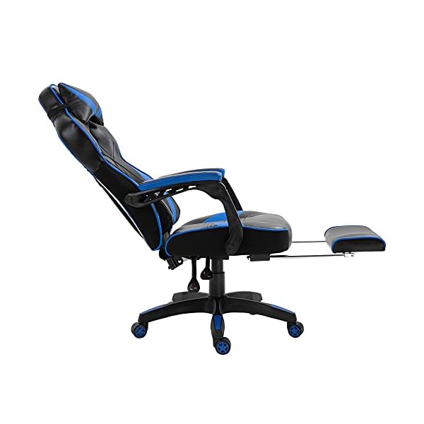 Vinsetto Ergonomic Racing Gaming Chair Office Desk Chair Adjustable Height Recliner with Wheels, Headrest,Lumbar Support Retractable Footrest Home Office - Image 10