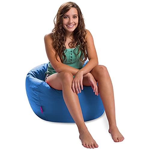 Posh Creations 100In Round Classic Kids Childrens Bean Bag, Big Chair For Boys And Girls, Large, Royal Blue #TOP13