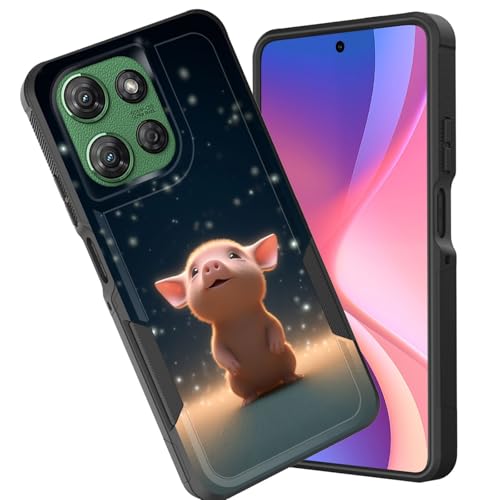 CICPLKSE for Moto G 5G 2025 Case,Dual Layer Heavy Duty Hybrid Shockproof Hard PC Soft Silicone TPU Bumper Protective Cover Case for Motorola Moto G 5G 2025 6.7",Cute Baby Pig
