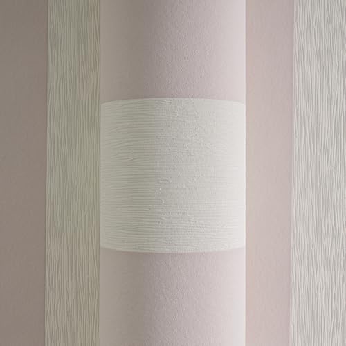 A.S. Création Trendwall 2 Vliestapete mit Blockstreifen 0,53 x 10,05 m – Rosa, Weiß – dezente Streifentapete Made in Germany – 381013
