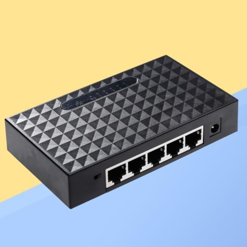 VOSAREA 5 Port 10/100mbps Ethernet Network Splitter Adapter with 5 Rj-45 Ports, Energy Efficient Abs Plastic Design, Auto Crossover Function for Desktop Ethernet Devices — view 6