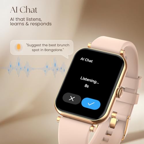 Image of Fastrack Noir Charm Women Smart Watch 1.65 inch inch AMOLED Display,Sleek Design,AI Watchface & AI Chat,Functional Crown,24 /7 Health Suite,BT Calling,SpO2,HRM,IP68, Multiple Menu Styles,Games - Rose Gold