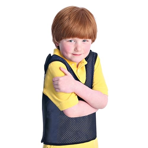 Fun and Function – Pressure Mesh Vest for Kids & Teens – Compression Vest for Kids with Sensory Issues – Navy Blue – Small
