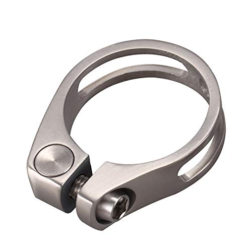 Fahrradsattelklemme Fahrradsattelklemme, Sattelklemme, Fahrradsattelklemme, Sattelstützenklemmen, Mountainbike-/Rennrad-Sattelstütze, Sattelrohrclip aus Titanlegierung, Titanfarbe – 27,2 mm(34.9)