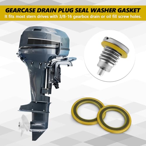 Image of 6PCS 26-830749 Gearcase Drain Plug Seal Washer Gasket, Lower Unit Grease Gaskets Drain Screw Gasket Gearbox Drain Plug Seal, Gearcase Lube Drain Washer for Gear Oil Pump
