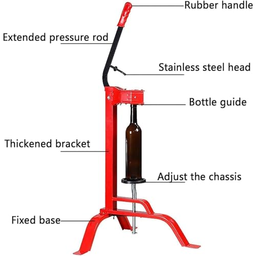 Taponadora manual de botellas y corchador, altura ajustable para elaborar cerveza casera y vino